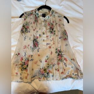 Barneys New York Floral Button-Up Blouse